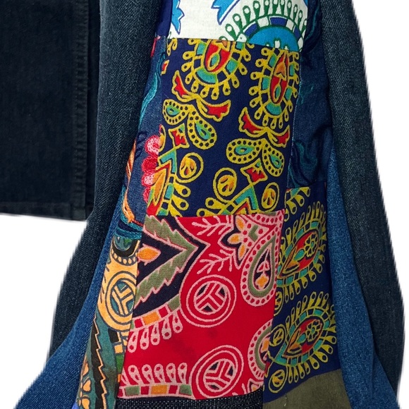 Handmade Patchwork Bell bottom Jeans Unisex Upcycled Mens Jeans - Picture 2 of 11